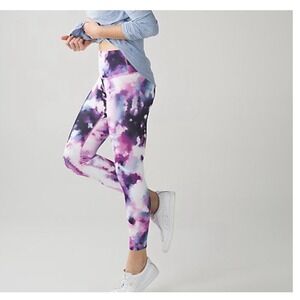 Lululemon‎ High Times Crop Wunder Under Leggings Sz 10 Blooming Pixie Tie Dye